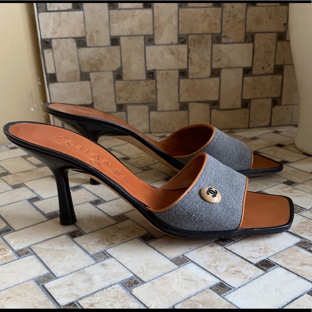 Chanel CC Denim Heels